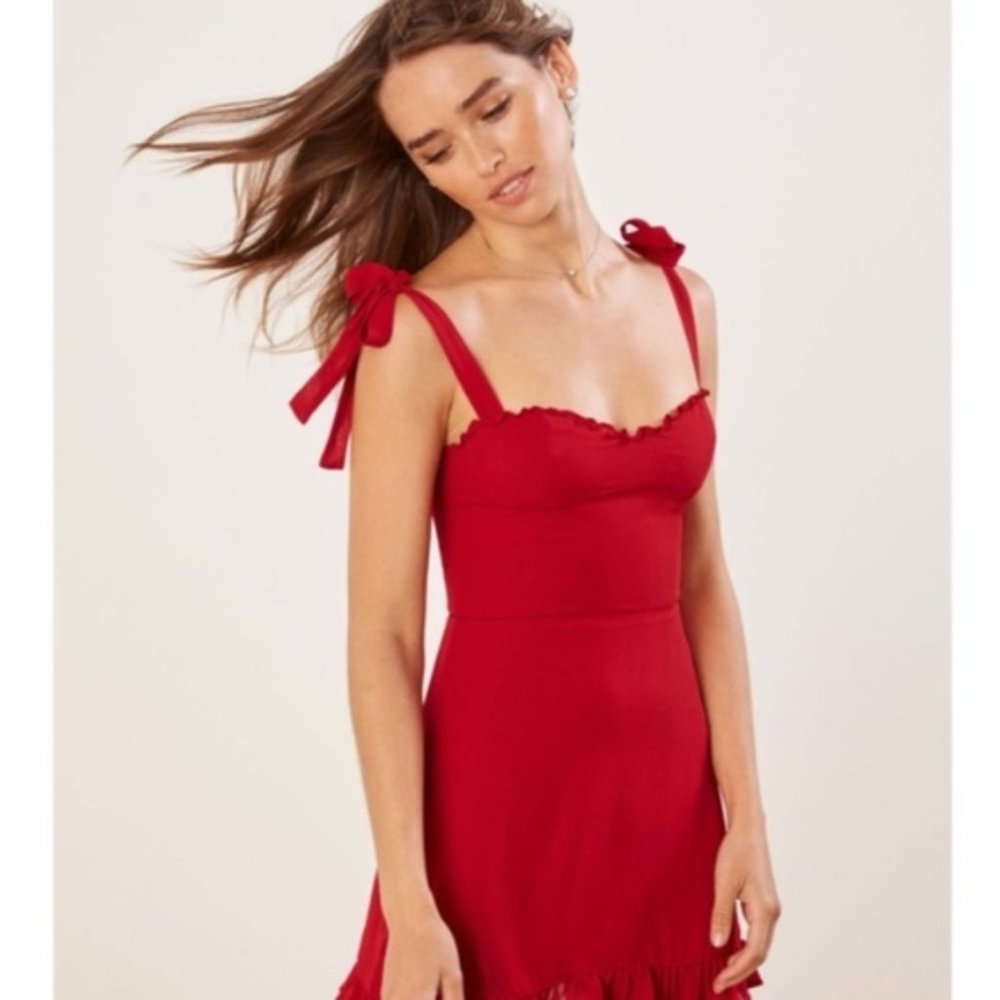 NEW!! Reformation Christine Mini Dress - Red